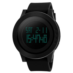 Digital Watch for Men with Black Silicone Strap and Round Dial for Casual & Formal Wear