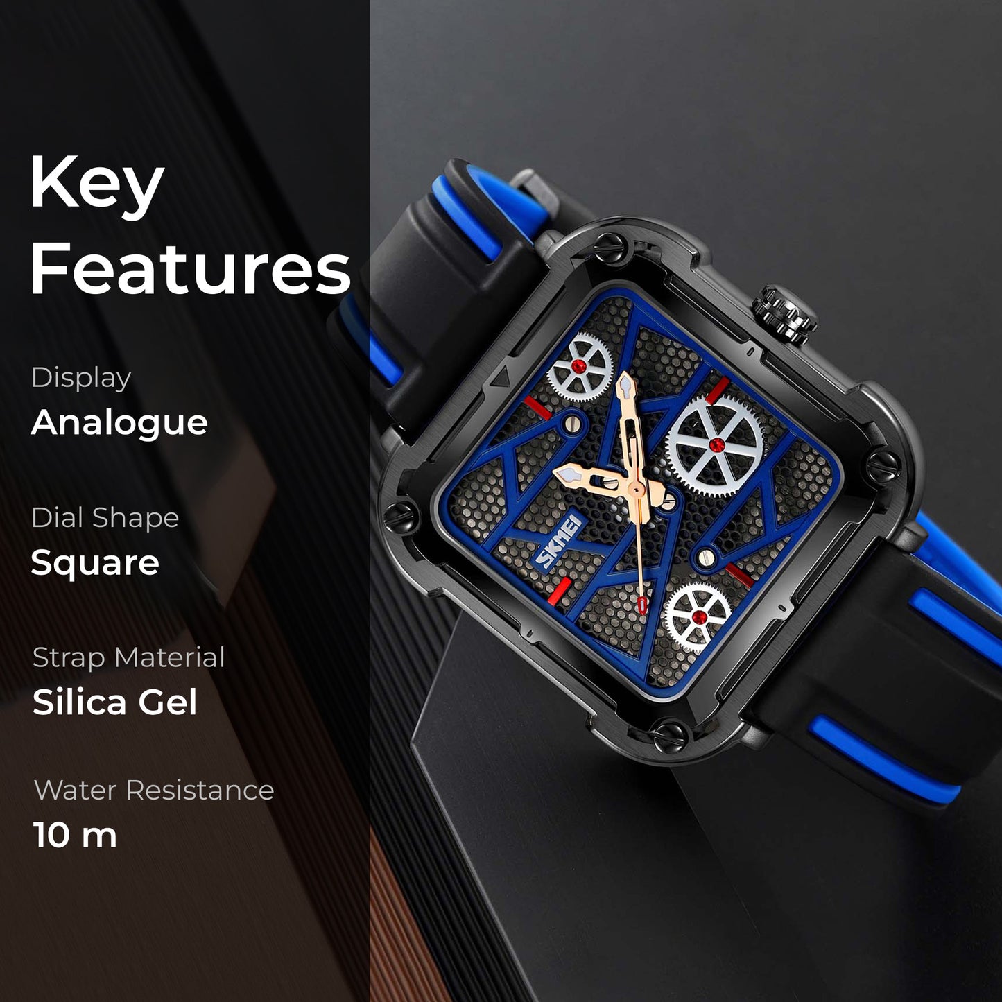 Skmei Quartz Analog Dial Silica Gel Strap Watch for Men - 9363