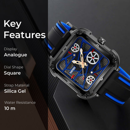 Skmei Quartz Analog Dial Silica Gel Strap Watch for Men - 9363