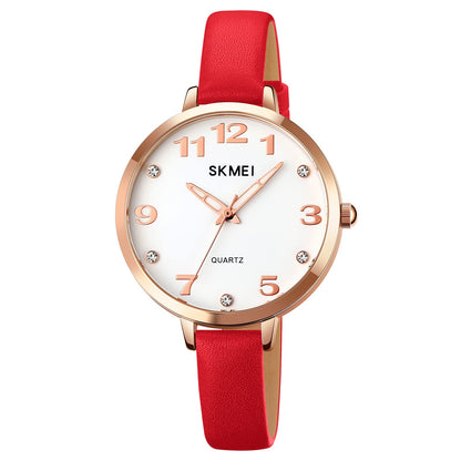 Elegant Analog Quartz Timepiece for women with Crystal Accents and Textured Strap