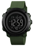 Digital Watch for Kids with Army Green Silicone Strap and Round Dial for Casual & Formal Wear