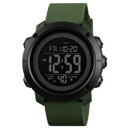Digital Watch for Men with Round Dial, Dual Time Display, Alarm & Chronograph, Water Resistant Sports Watch with Durable Strap