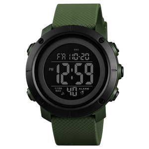 Digital Watch for Men with Round Dial, Dual Time Display, Alarm & Chronograph, Water Resistant Sports Watch with Durable Strap