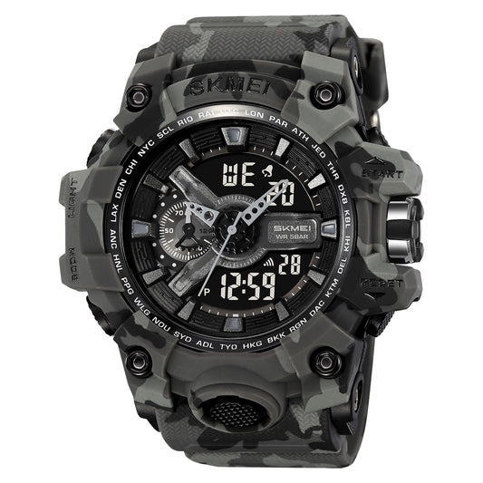 Rugged Dual Display Sports Watch for Outdoor Adventures for men