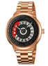 Rolling Watch for Men with Rose Gold Stainless Steel Strap and Round Dial for Casual & Formal Wear