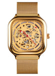 Automatic Watch for Men with Gold Stainless Steel Strap and Round Dial for Casual & Formal Wear