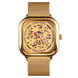 Automatic Watch for Men with Gold Stainless Steel Strap and Round Dial for Casual & Formal Wear
