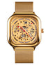 Automatic Watch for Men with Gold Stainless Steel Strap and Round Dial for Casual & Formal Wear