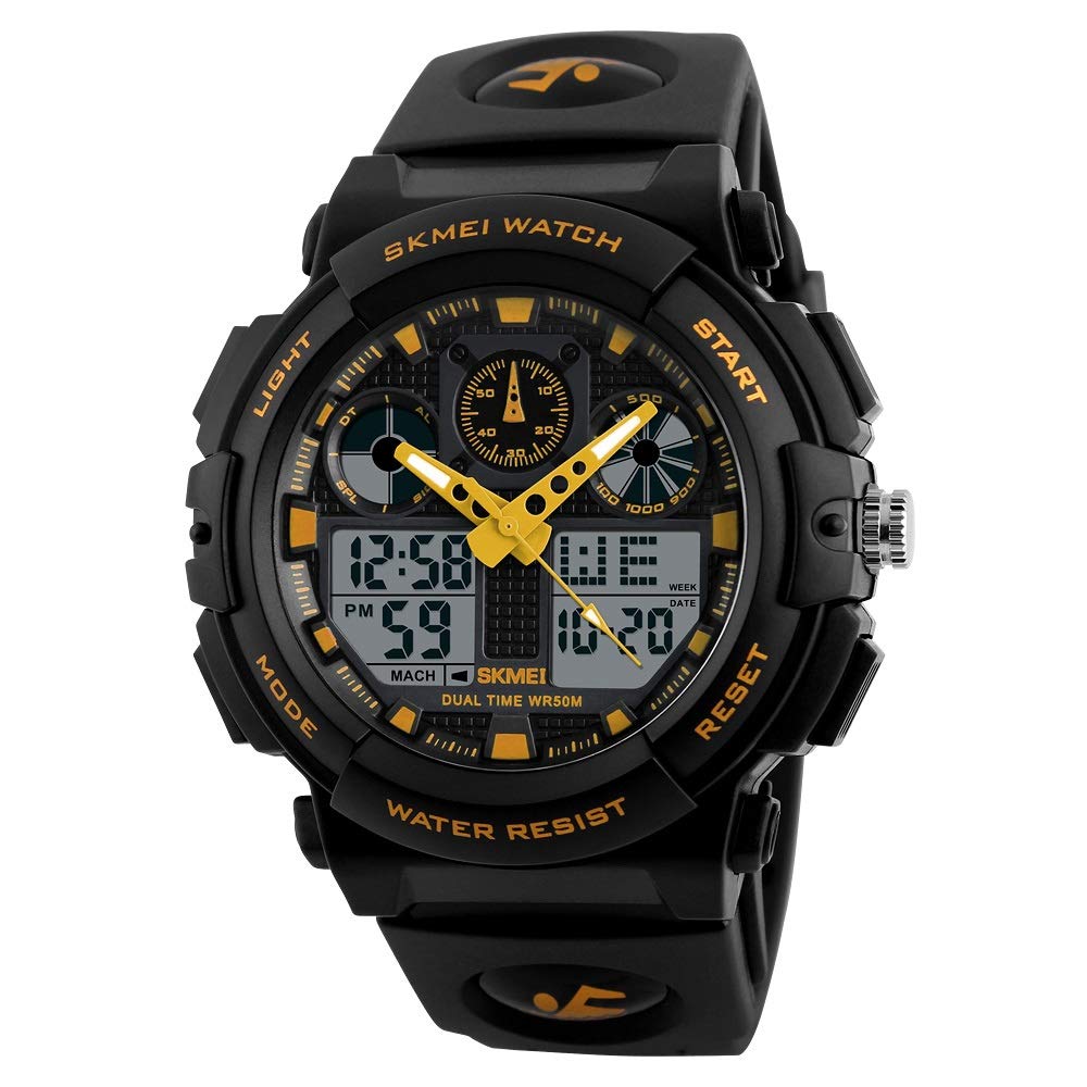Premium Analog Digital Sports Watch for Men with Dual Display Alarm LED Light and Durable Strap