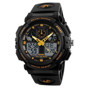 Premium Analog Digital Sports Watch for Men with Dual Display Alarm LED Light and Durable Strap