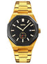 Analog Watch for Men with Gold Stainless Steel Strap and Round Dial for Casual & Formal Wear