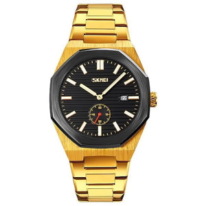 Premium Black Watch for Men – Stainless Steel Strap, Analog Dial with Date Function