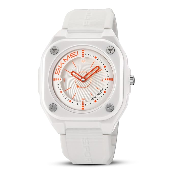 Minimalist Analog Wrist Watch with Textured Strap for men