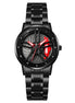 Rolling Watch for Women with Black Metal Strap and Round Dial for Casual & Formal Wear