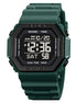 Digital Watch for Men with Dark Green Polyurethane Strap and Round Dial for Casual & Formal Wear
