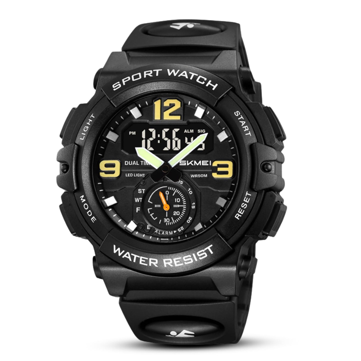 Artistic Dual Display Sports Watch for men