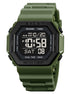 Digital Watch for Men with Army Green Silicone Strap and Round Dial for Casual & Formal Wear
