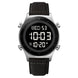 Digital Watch for Men with Black Leather Strap and Round Dial for Casual & Formal Wear