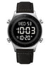 Digital Watch for Men with Black Leather Strap and Round Dial for Casual & Formal Wear