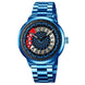 Rolling Watch for Men with Blue Stainless Steel Strap and Round Dial for Casual & Formal Wear