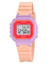 Digital Watch for Kids with Peach Silicone Strap and Round Dial for Casual & Formal Wear