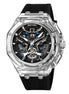 Analog Watch for Men with Black Silicone Strap and Round Dial for Casual & Formal Wear