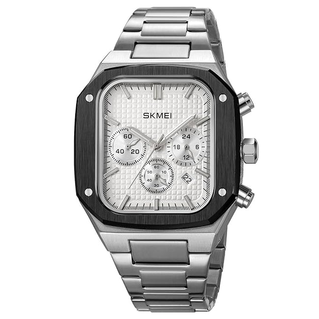 Analog Watch for Men with Silver Metal Strap and Round Dial for Casual & Formal Wear