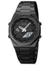 Analog-Digital Watch for Men with Black Metal Strap and Round Dial for Casual & Formal Wear