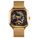 Automatic Watch for Men with Gold Stainless Steel Strap and Round Dial for Casual & Formal Wear