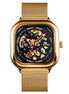 Automatic Watch for Men with Gold Stainless Steel Strap and Round Dial for Casual & Formal Wear