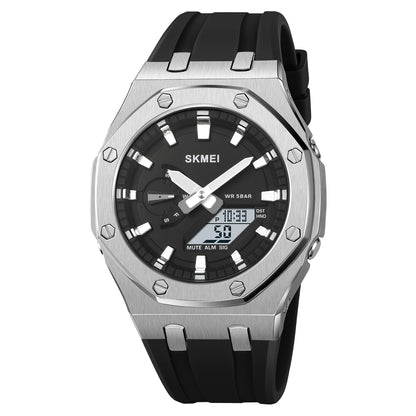 Premium Analog Digital Wrist Watch with Silicone Strap