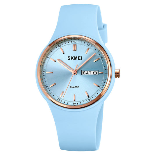 Premium Minimalist Quartz Timepiece for Women with Integrated Strap and Calendar Window