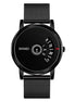 Digital Watch for Men with Black Mesh Belt Metal Strap and Round Dial for Casual & Formal Wear