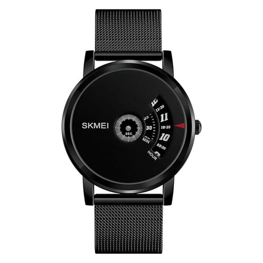 Minimalist Analog Wrist Watch with Mesh Strap and Modern Dial Design For Men