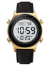 Digital Watch for Men with Black Leather Strap and Round Dial for Casual & Formal Wear