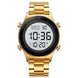Digital Watch for Men with Gold Metal Strap and Round Dial for Casual & Formal Wear