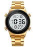 Digital Watch for Men with Gold Metal Strap and Round Dial for Casual & Formal Wear