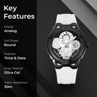 Skmei Quartz Analog Dial Silica Gel Strap Watch for Men - 9349