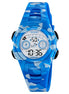 Digital Watch for Kids with Blue Camouflage Polyurethane Strap and Round Dial for Casual & Formal Wear
