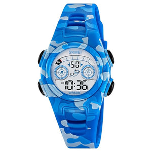 Digital Kids Watch LED Display, Round Dial, Waterproof Sports Watch with Alarm, Date & Comfortable Strap