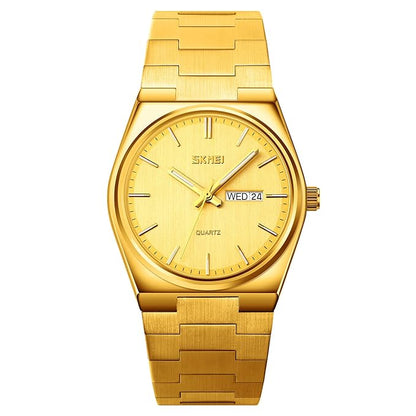Men's Analog Quartz Stainless Steel Watch All-in-one Fashion, Water Resistant, Supply Calendar Week