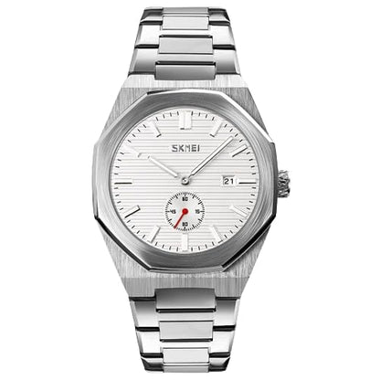 Premium Black Watch for Men – Stainless Steel Strap, Analog Dial with Date Function