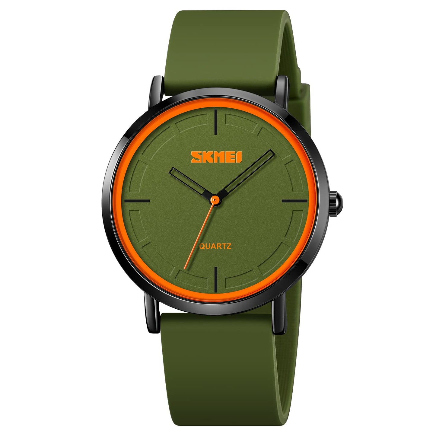 Minimalist Analog Quartz Wristwatch with Soft Silicone Strap and Contrast Dial
