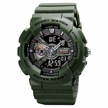 Analog-Digital Sports Watch Multifunction LED Display Alarm, Stopwatch, Day-Date Water Resistant Durable Watch for Boys & Girls