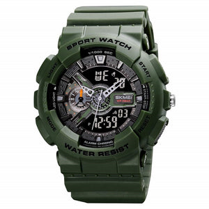 Analog-Digital Sports Watch Multifunction LED Display Alarm, Stopwatch, Day-Date Water Resistant Durable Watch for Boys & Girls