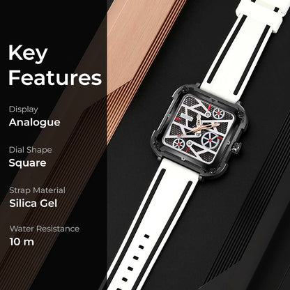 Skmei Quartz Analog Dial Silica Gel Strap Watch for Men - 9363