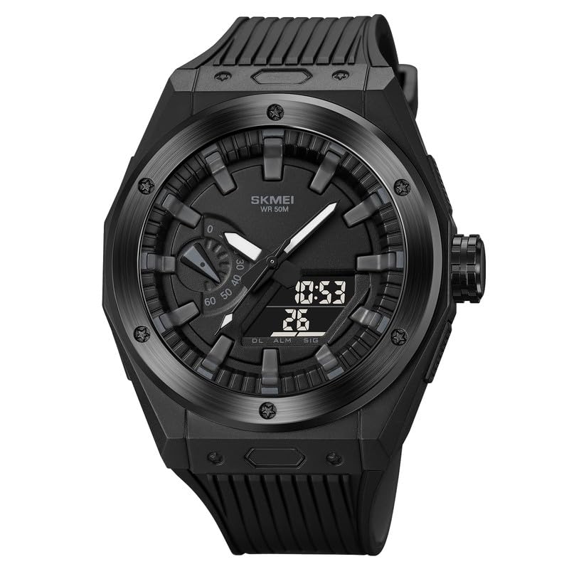 Men's Analog-Digital Sports Watch with Silicone Strap
