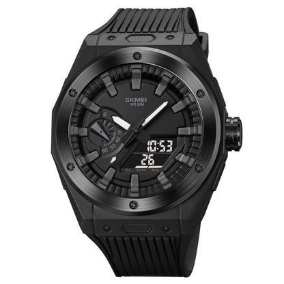 Men's Analog-Digital Sports Watch with Silicone Strap
