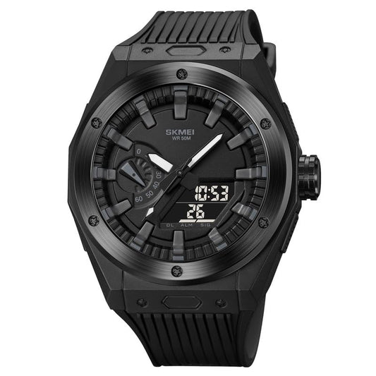 Men's Analog-Digital Sports Watch with Silicone Strap