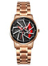 Rolling Watch for Women with Rose Gold Metal Strap and Round Dial for Casual & Formal Wear